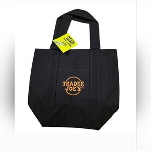 Trader Joe's Black Canvas Mini Tote NWT